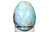 Polished Larimar Egg - Dominican Republic #315080-1